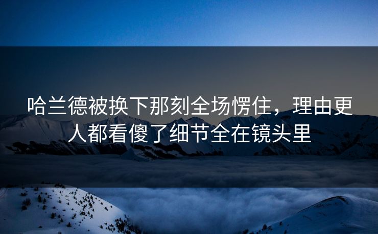 哈兰德被换下那刻全场愣住，理由更人都看傻了细节全在镜头里