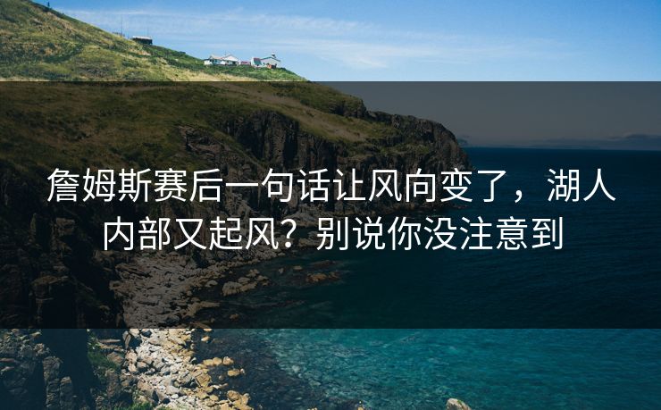 詹姆斯赛后一句话让风向变了，湖人内部又起风？别说你没注意到