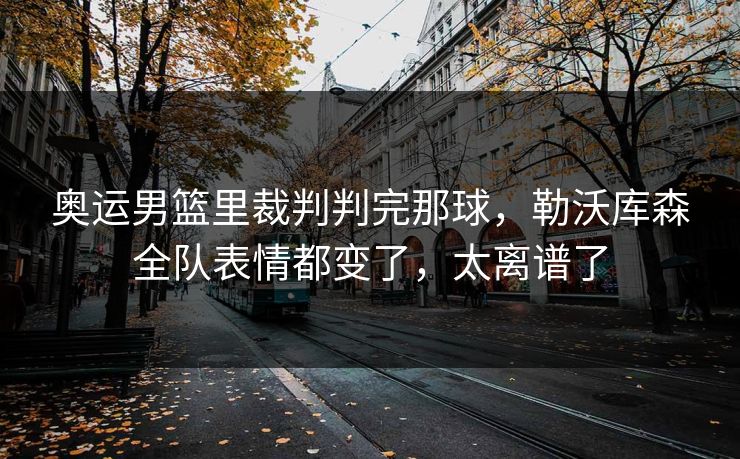 奥运男篮里裁判判完那球，勒沃库森全队表情都变了，太离谱了