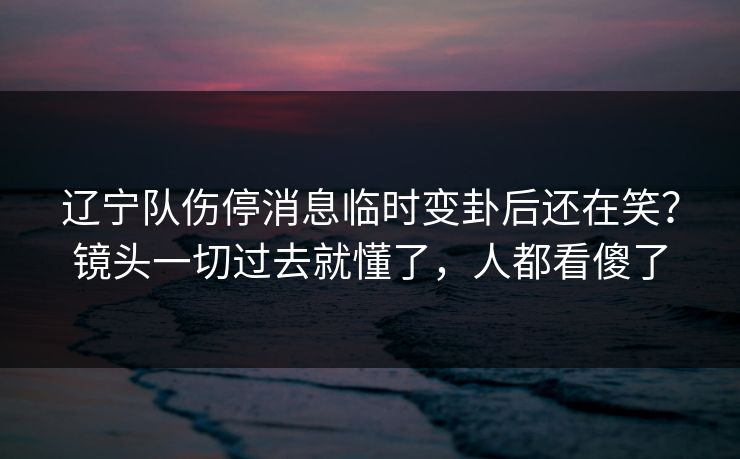 辽宁队伤停消息临时变卦后还在笑？镜头一切过去就懂了，人都看傻了