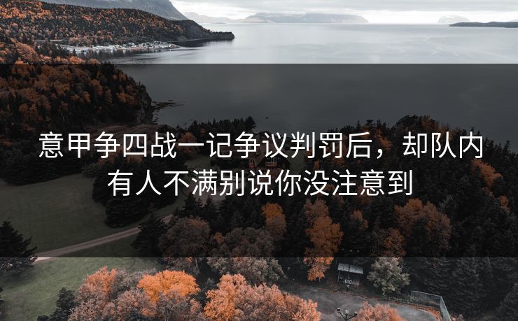 意甲争四战一记争议判罚后，却队内有人不满别说你没注意到