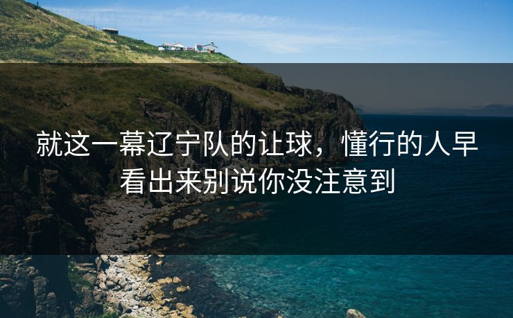 就这一幕辽宁队的让球,懂行的人早看出来别说你没注意到 就这一幕辽宁队的让球,懂行的人早看出来别说你没注意到
